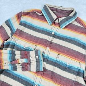 Arizona Jean Co Button Up Multicolor Striped‎ Long Sleeve Shirt Western Aztec